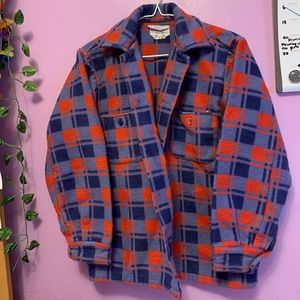 Red and Blue Sweater-like Button Up